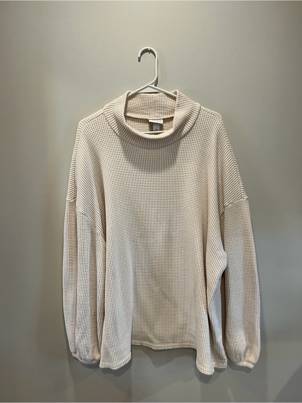 Ava & Viv Cream Waffle Knit Turtleneck Sweater